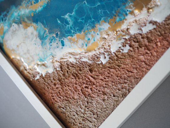 Tropical beach - original seascape epoxy resin