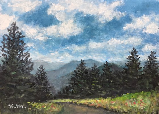 Mountain Mini # 8 - Oil 5X7 inch canvas - (SOLD)