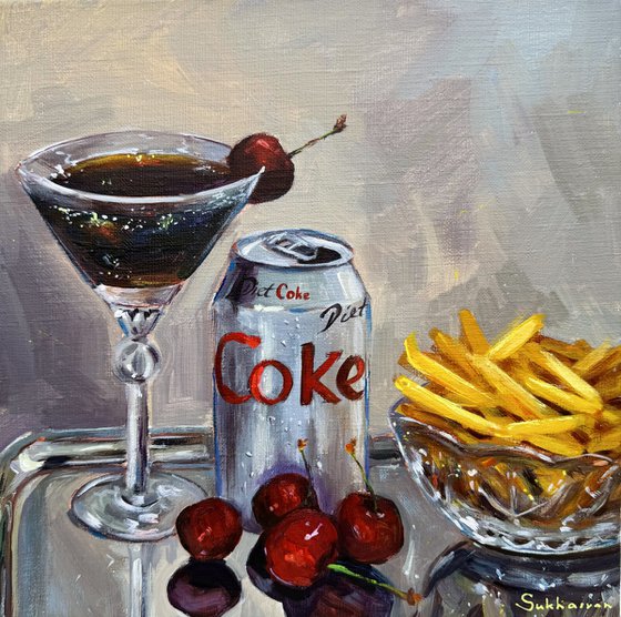 Still Life with Coke,Cherries and Fries