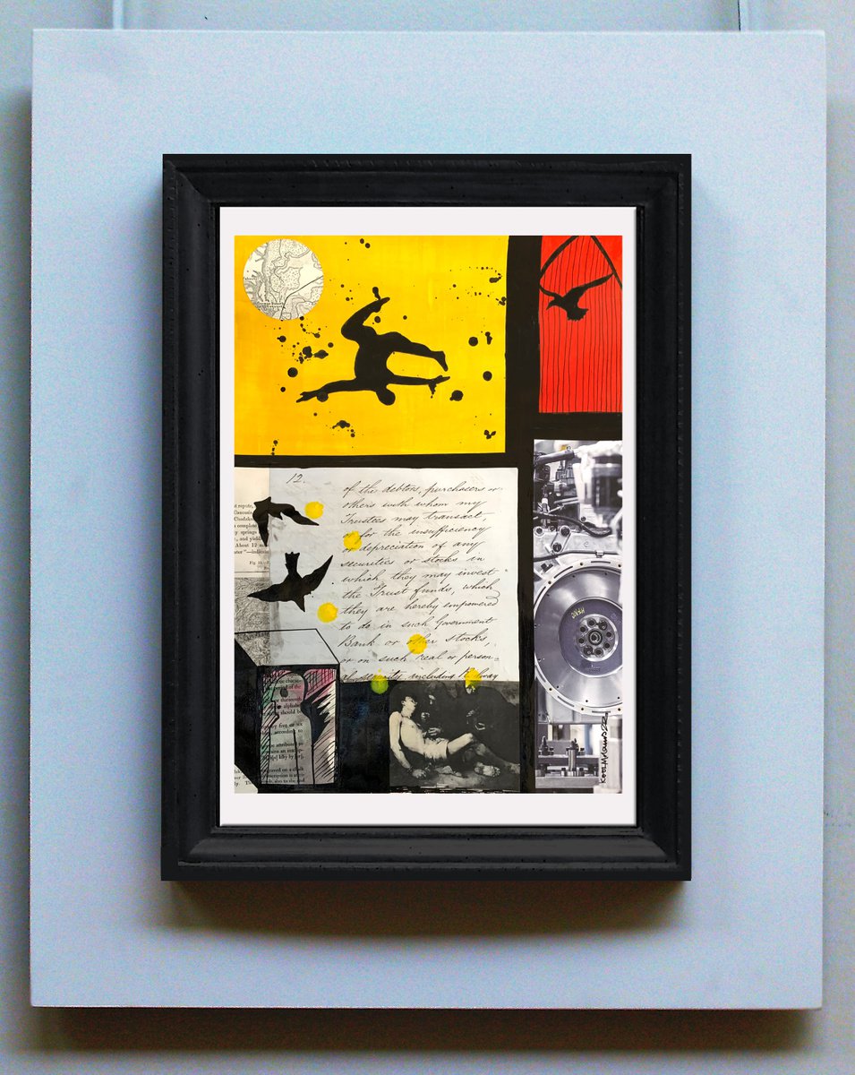 Surrealistic Collage , Bird Envy 2 By Koola Adams, 12 X 17, Artwork For Sale On Artfinder
