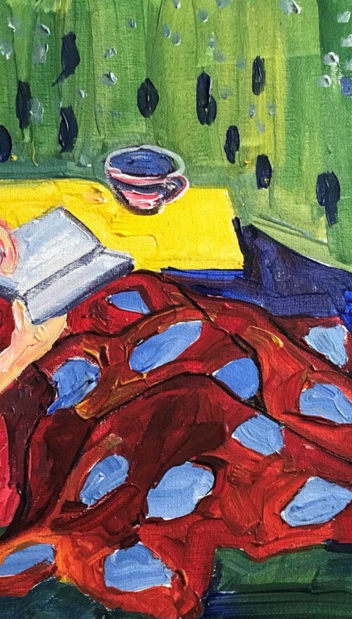 Blanket and book by Tetiana Pchelnykova