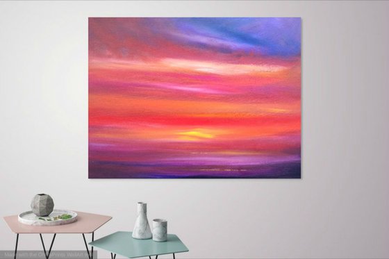 Sunset, Skyscape, Red, African Skies - XL, Modern Art Office Decor Home