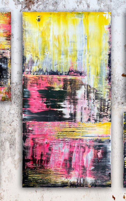 "A Motley Crew" - Save As A Series - Original PMS Abstract Polyptych Acrylic Paintings On Canvas and Wood - 70" x 50" by Preston M. Smith (PMS)