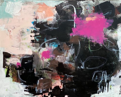 Reflections - Dark Colored Abstract Expressionism by Kat Crosby