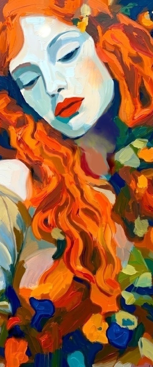 "Between Leaves & Earth" - Female Portrait by Helena Wierzbicki