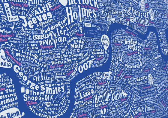LITERARY LONDON MAP (Pink & White)