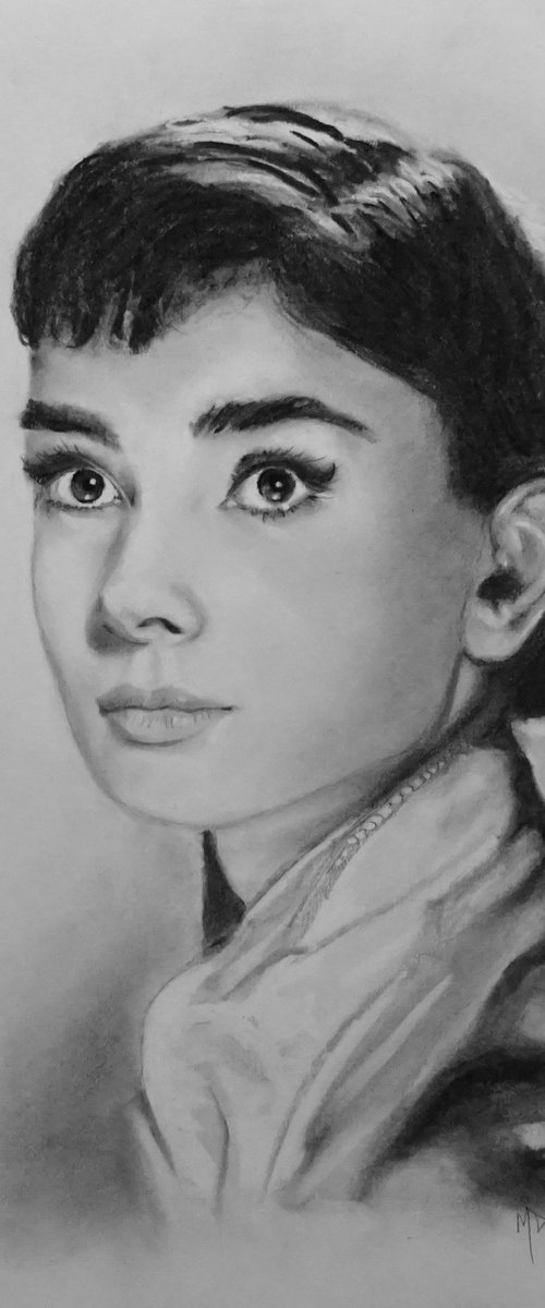 Audrey Hepburn by Mel Davies Original Art