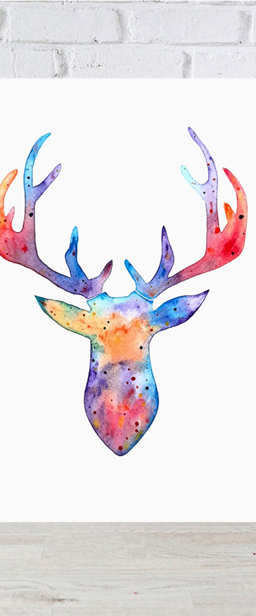 Deer Art by Luba Ostroushko