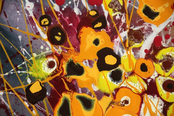 Folie Des Fleurs #3 - Extra large original abstract floral landscape