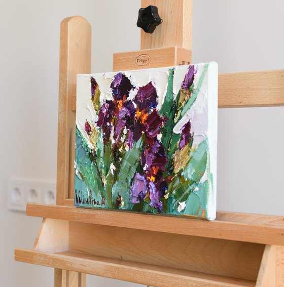 Irises - Original  impasto oil painting