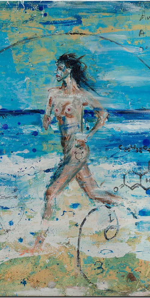 AROUSAL SCIENCE nude painting by Oswin Gesselli 28" x 33" | 70 x 85 cm. by Oswin Gesselli