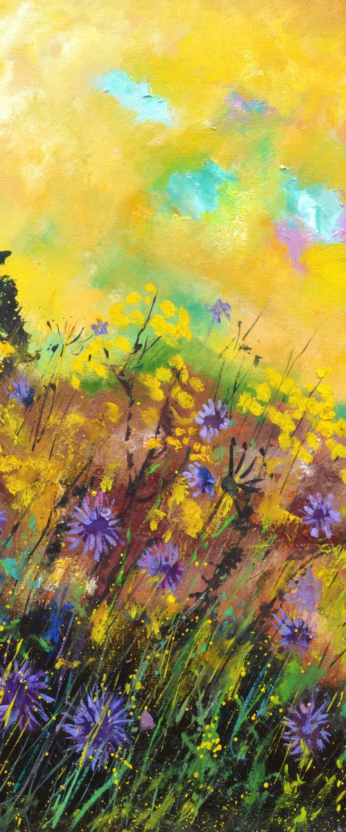 Cornflowers at dusk by Pol Henry Ledent