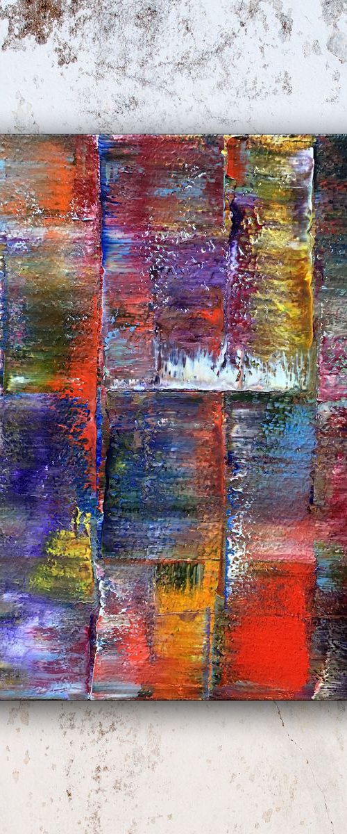 "Reflections" - Original PMS Abstract Geometric Oil Painting On Canvas - 30" x 30" by Preston M. Smith (PMS)