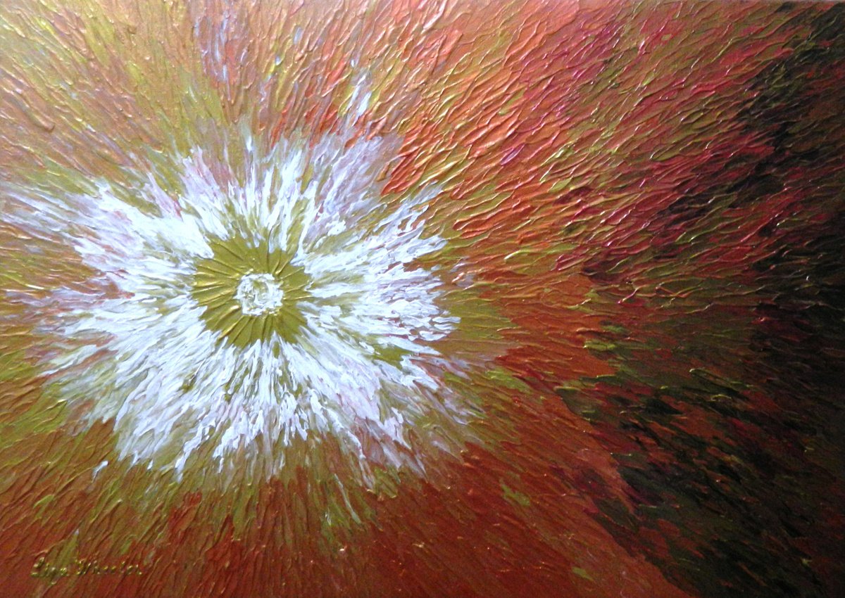 Starburst - colorful abstract aerial painting, home, office decor by Liza Wheeler