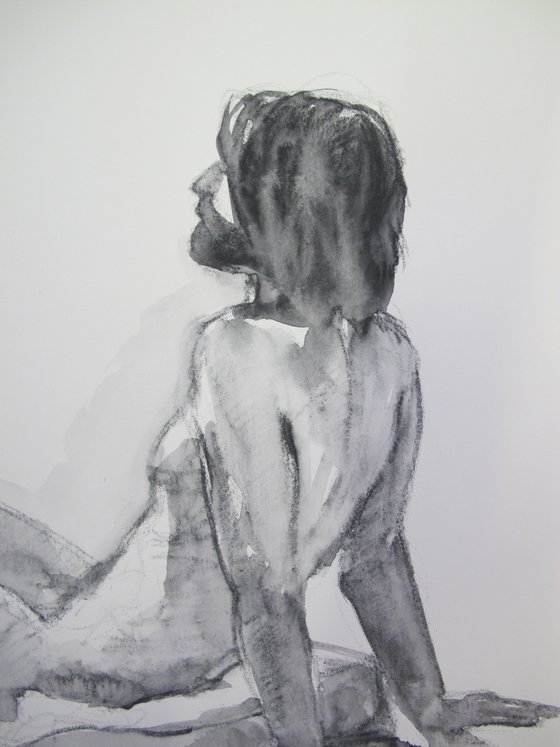 Seated male nude