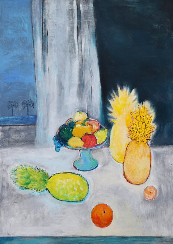 still life with pineapples