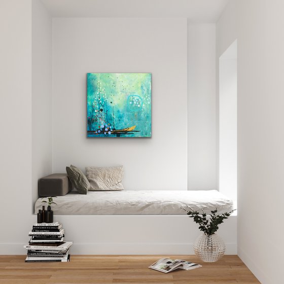 Dans le bruissement du matin - Original abstract landscape on canvas - Ready to hang