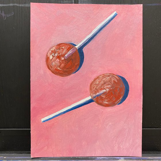 two lollipops — modern still life