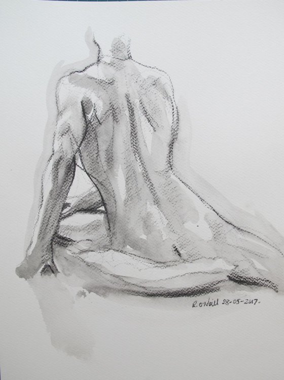 Seated male nude