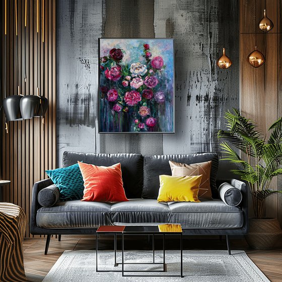 Portal of Peonies Painting