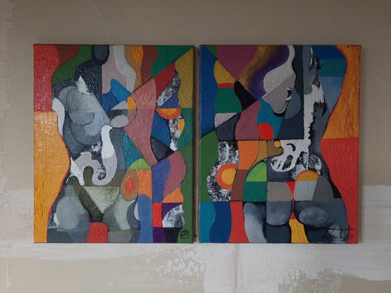 Beach volleyball. Diptych