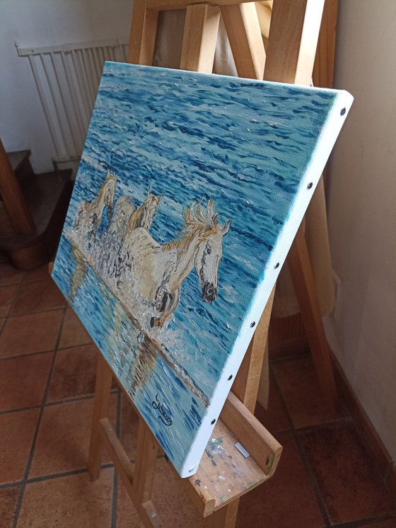 Horses and sea
