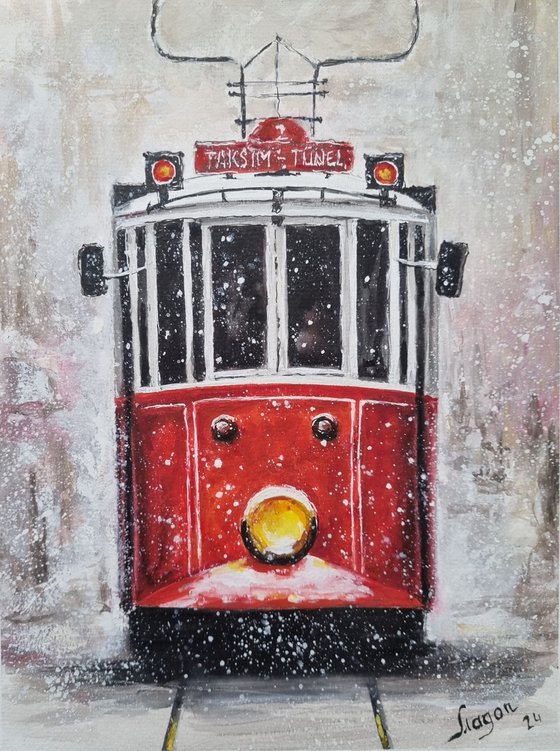 Red Tram in Istanbul