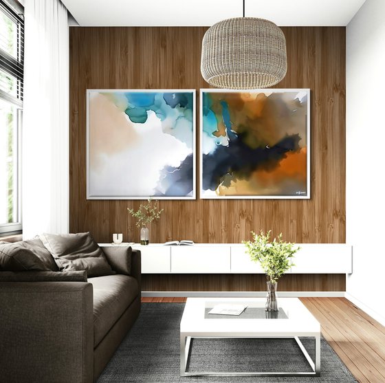 Diptych “Universe waves”