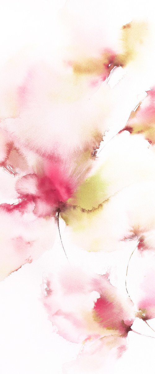 Delicate abstract flowers by Olga Grigo