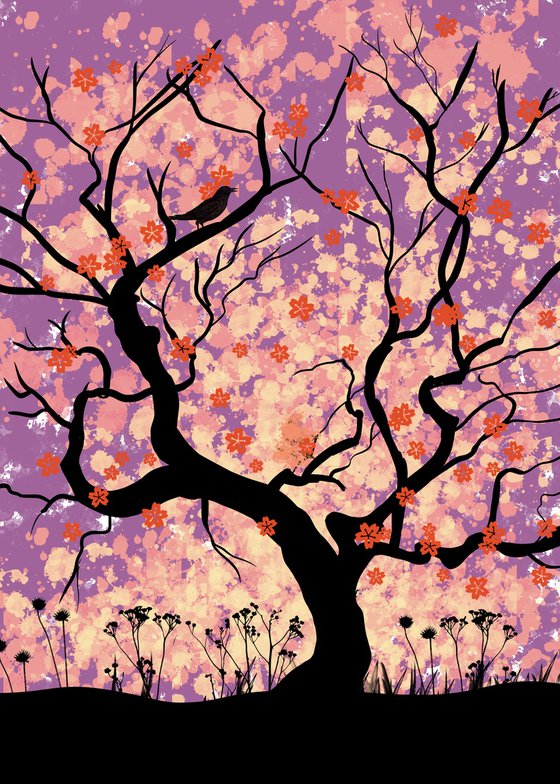 Blossom Tree Bird pink edition