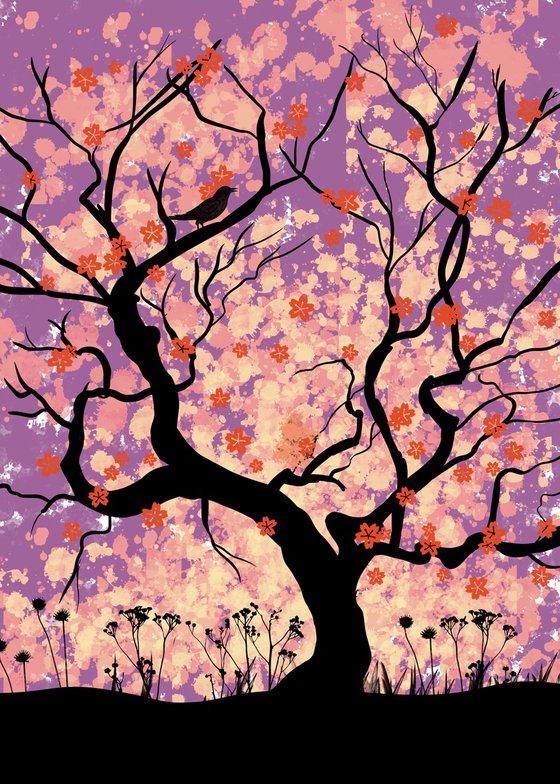 Blossom Tree Bird pink