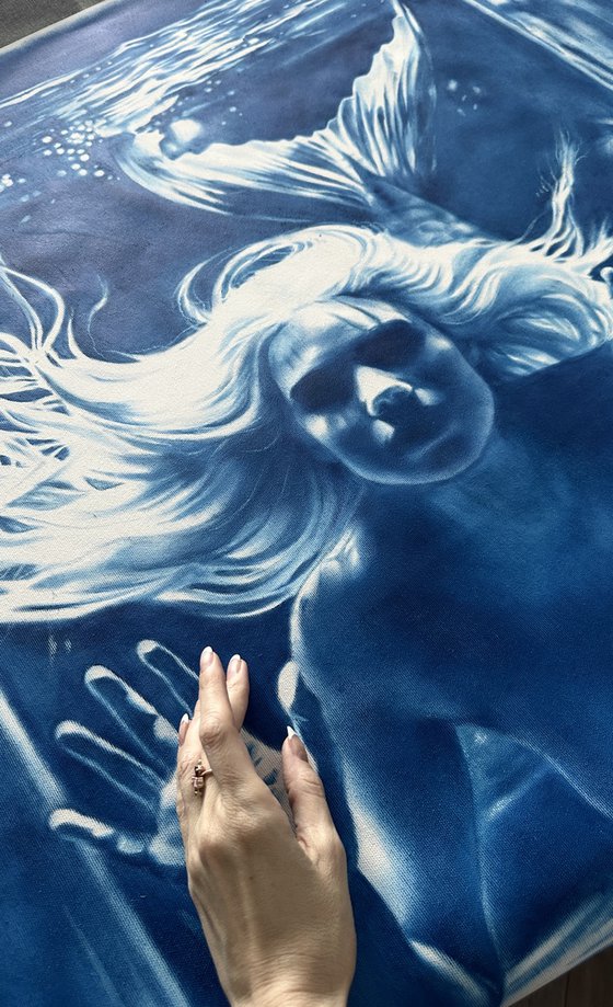 Secret of the Mermaid - Large Blue Ocean Art
