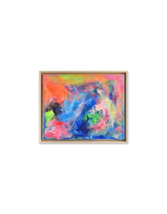 Sea World - Blue Orange Artwork / Small /Framed