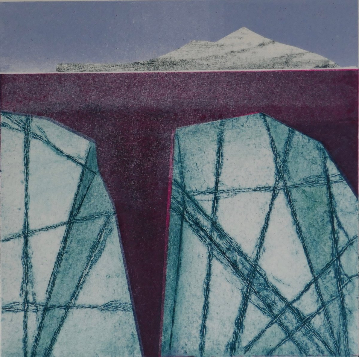 Impressionistic Landscape Limited Edition Print By Sue Roe, 9 X 9", Ebb And Flow, Original Artwork