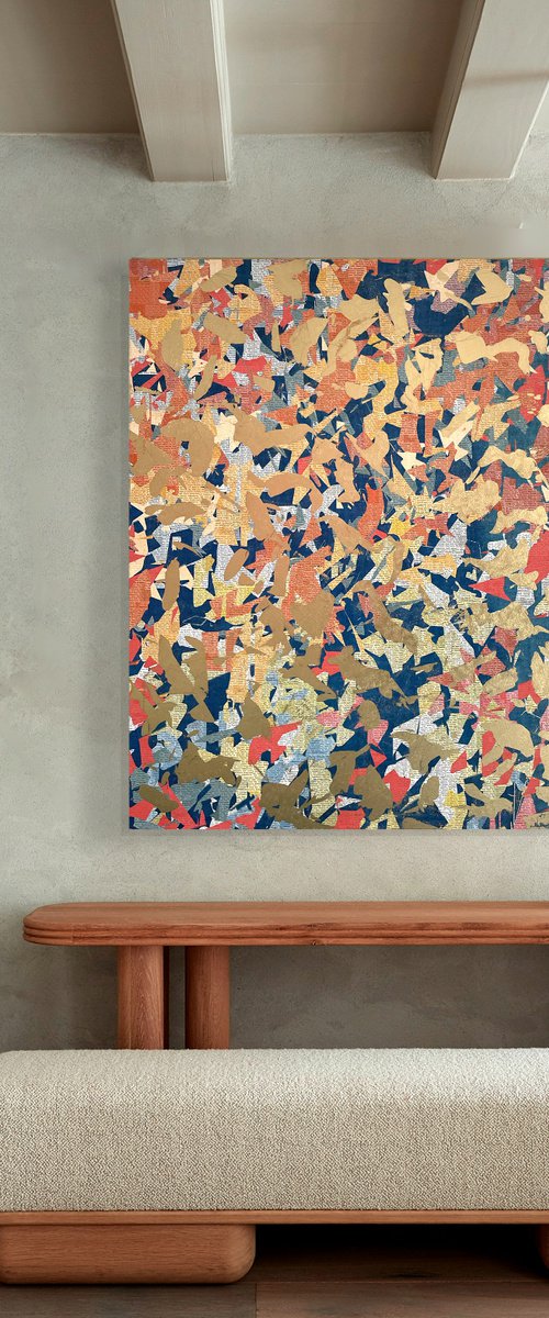 Wisdom Two- 127cm squ - mixed media on canvas by George Hall