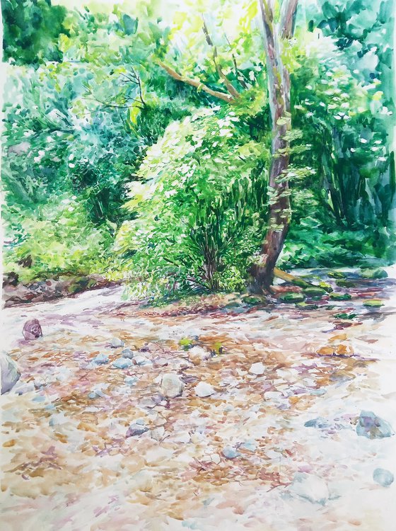 Landscape watercolor painting