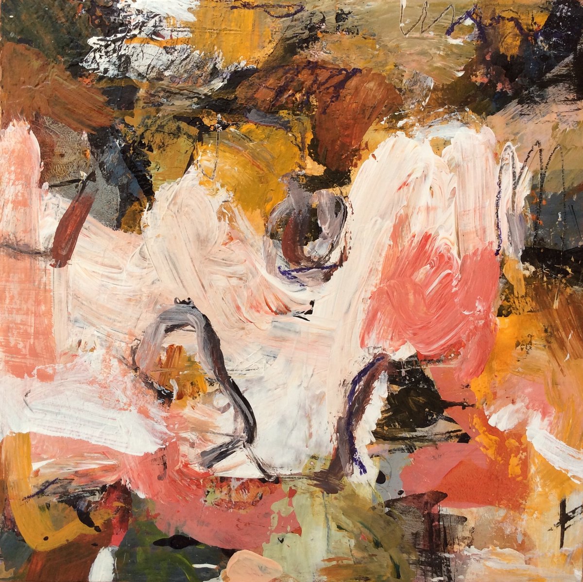 Abstract Acrylic Painting By Linda Coppens, 12 X 12", 112020-12, Original Artwork