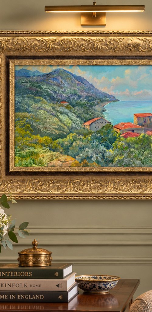 Terracotta Roofs by the Sea by Aleksandr Dubrovskyy