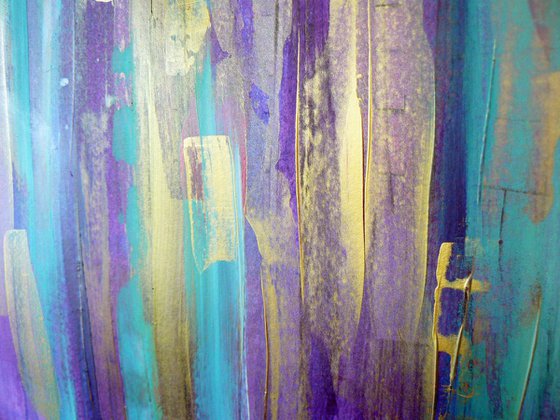 The Midas touch #2 (abstract in blues, purples and gold tones)