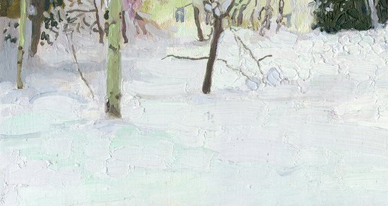 Teremok bathhouse in Abramtsevo in winter