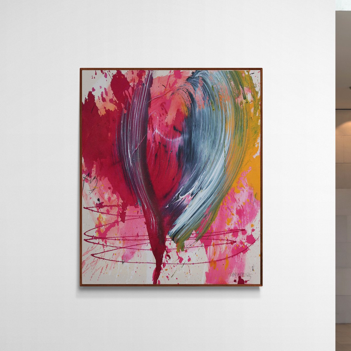 Abstract Acrylic Painting By Daniela Schweinsberg, 20 X 24, Deux Copains, Original Artwork