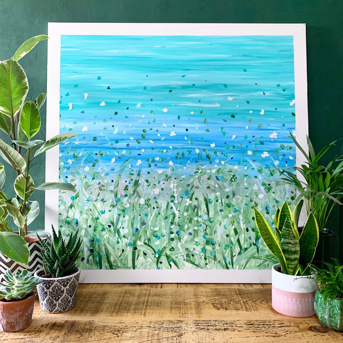 Beyond The Ocean Mixed-media painting by Charlotte Anna Reed HAPPY ART ...