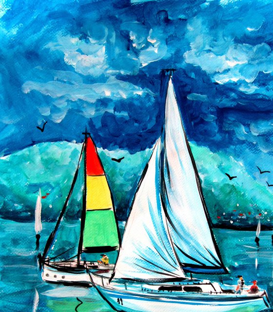 Sailboats on Balaton