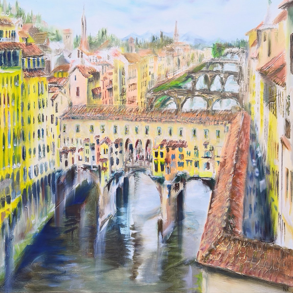 Ponte Vecchio, Florence By Nick Pike, 24 X 24, Artwork For Sale On Artfinder