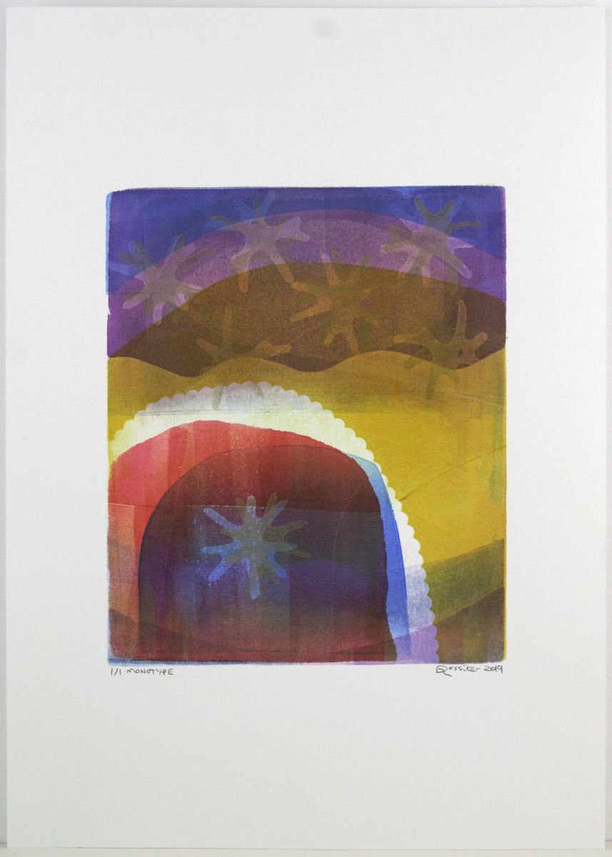 Golden Rays - Unframed A3 Original Signed Monotype by Dawn Rossiter