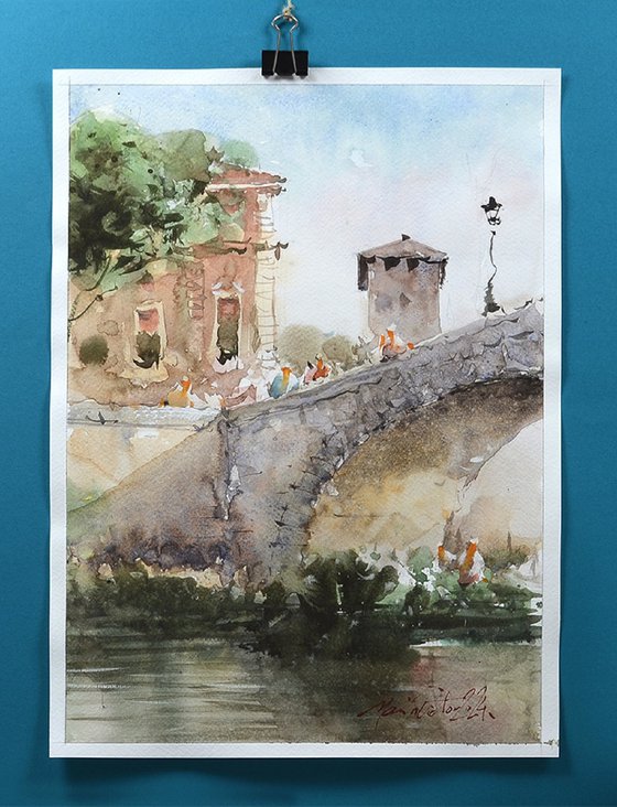 Rome Watercolor Landscape