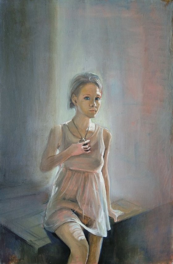 Figure(40x60sm, oil painting, impressionism, ready to hang)