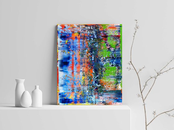 50x40 cm  Blue Green Abstract Painting Original Oil Painting Canvas Art