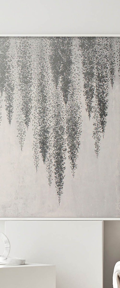 "Silver Wisteria" Wisteria abstract wall art by Marine Boiko