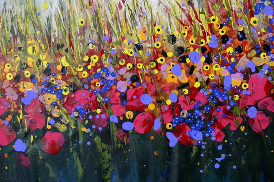 Take Me To The River -  Large Original abstract floral painting